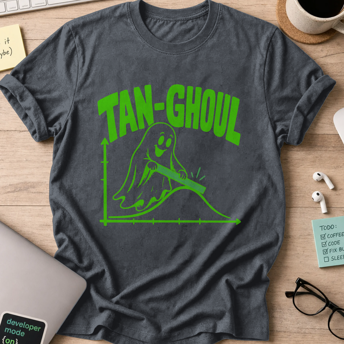 Tan-Ghoul Shirt - Dark Heather mockup