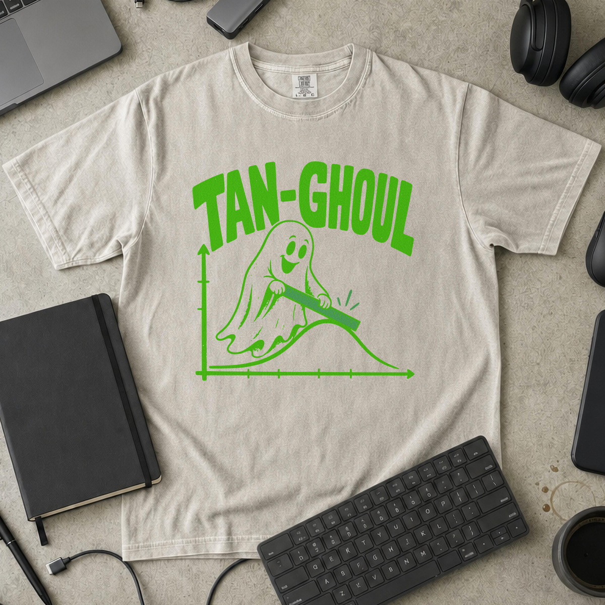 Tan-Ghoul Premium Shirt - Ivory mockup
