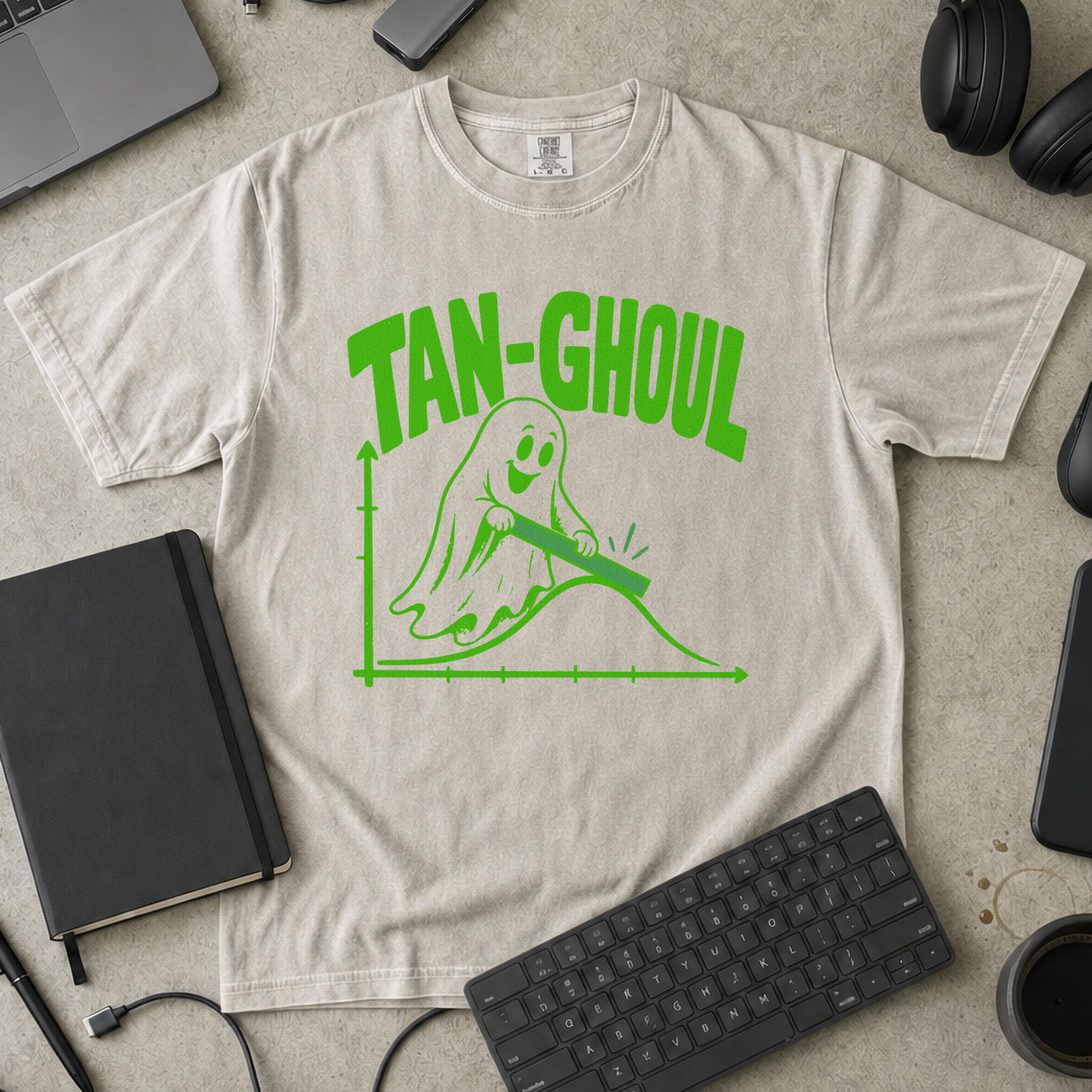 Tan-Ghoul Premium Shirt - Ivory mockup