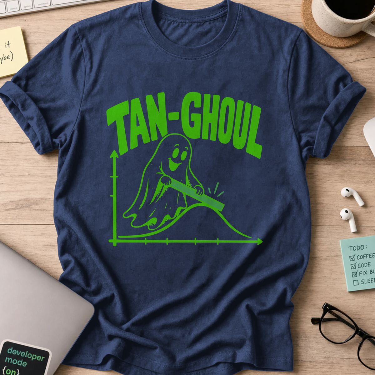 Tan-Ghoul Shirt - Navy mockup