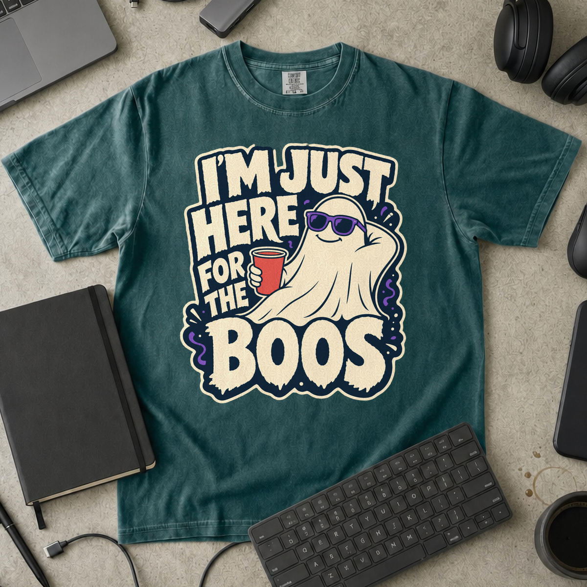 Here for the Boos Premium Shirt - Blue Spruce mockup