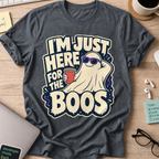 Here for the Boos Shirt - Dark Heather mockup