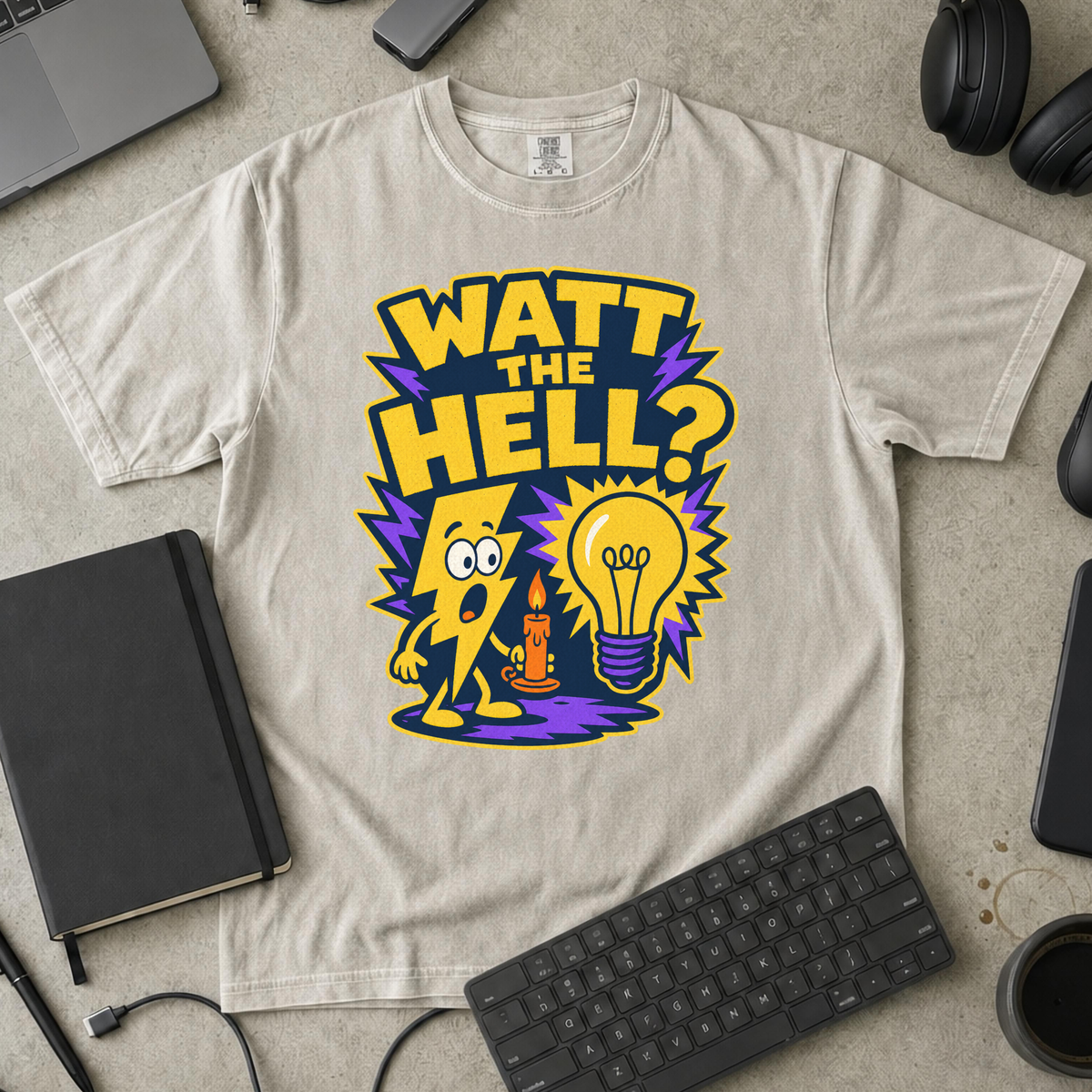 Watt the Hell Premium Shirt - Ivory mockup
