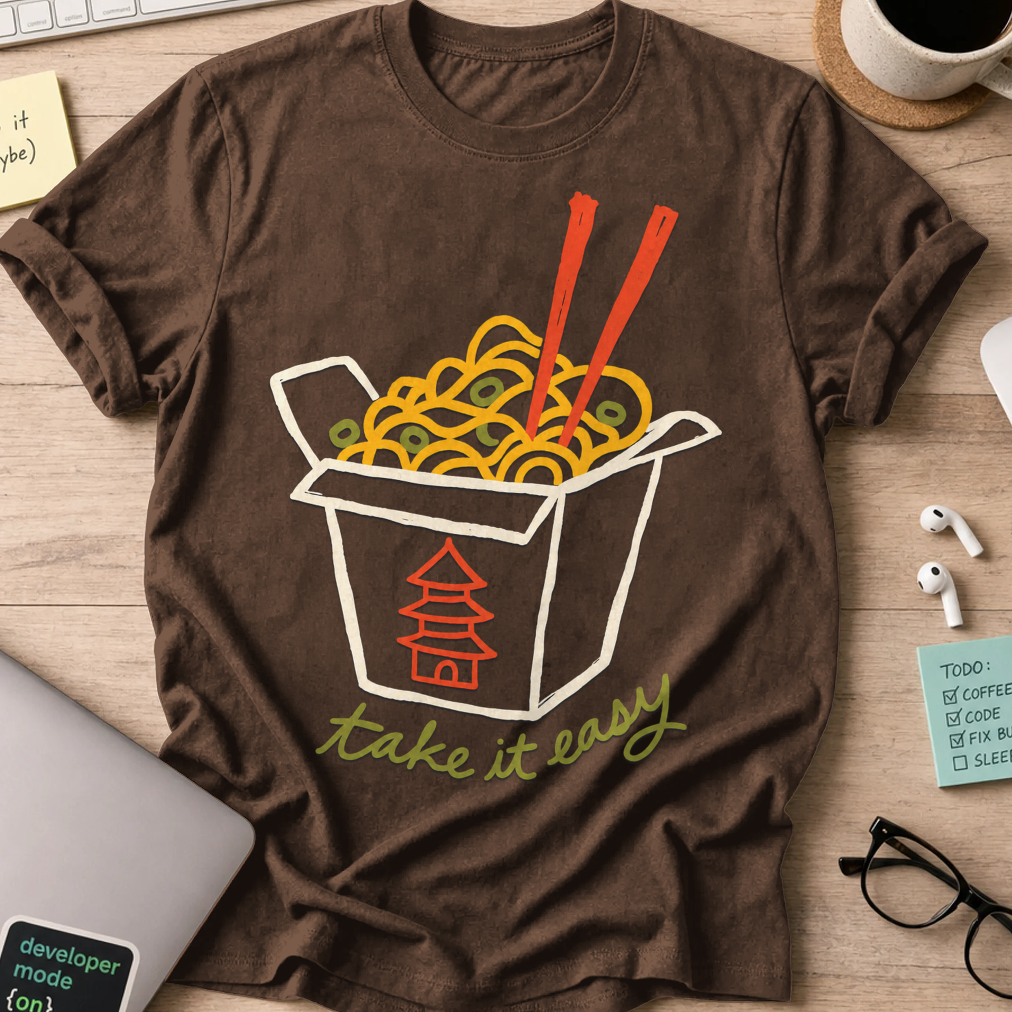 Take It Easy Shirt - Dark Chocolate mockup