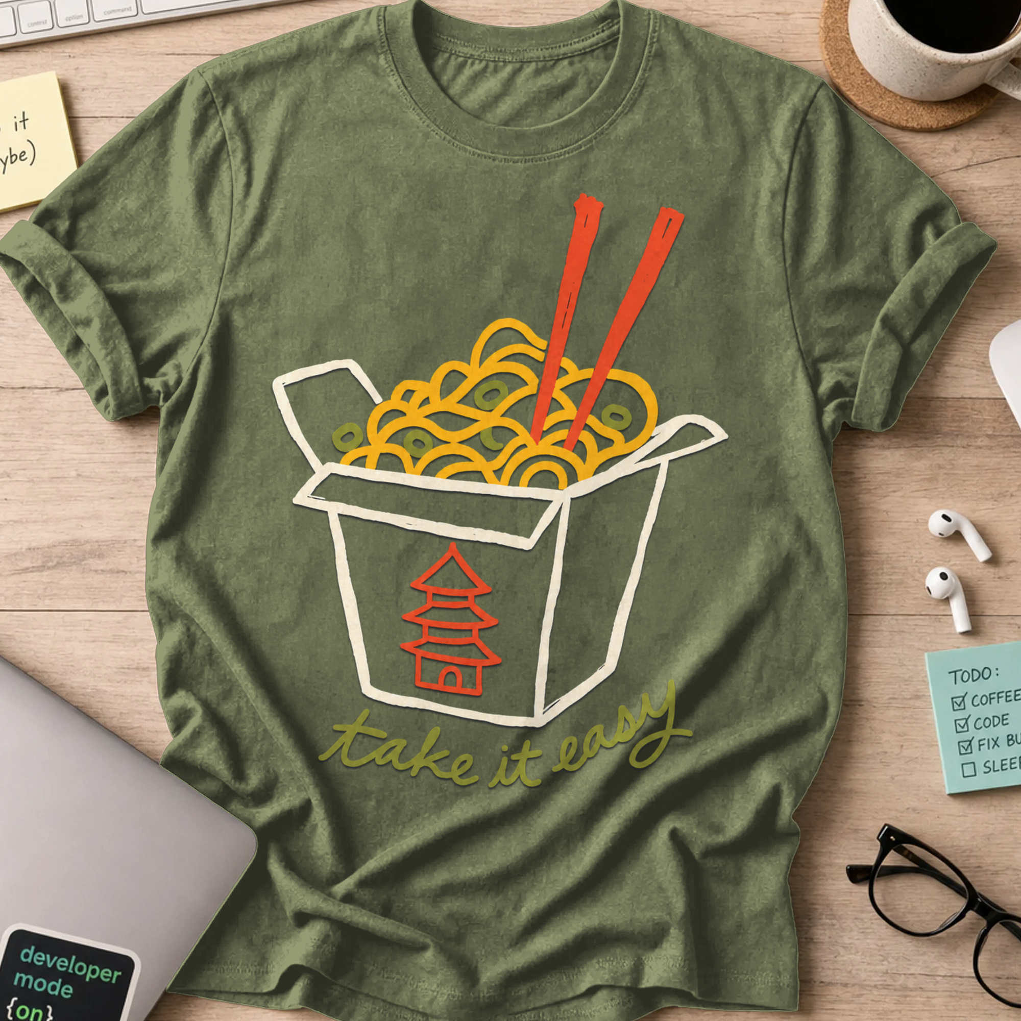 Take It Easy Shirt - Military Green mockup