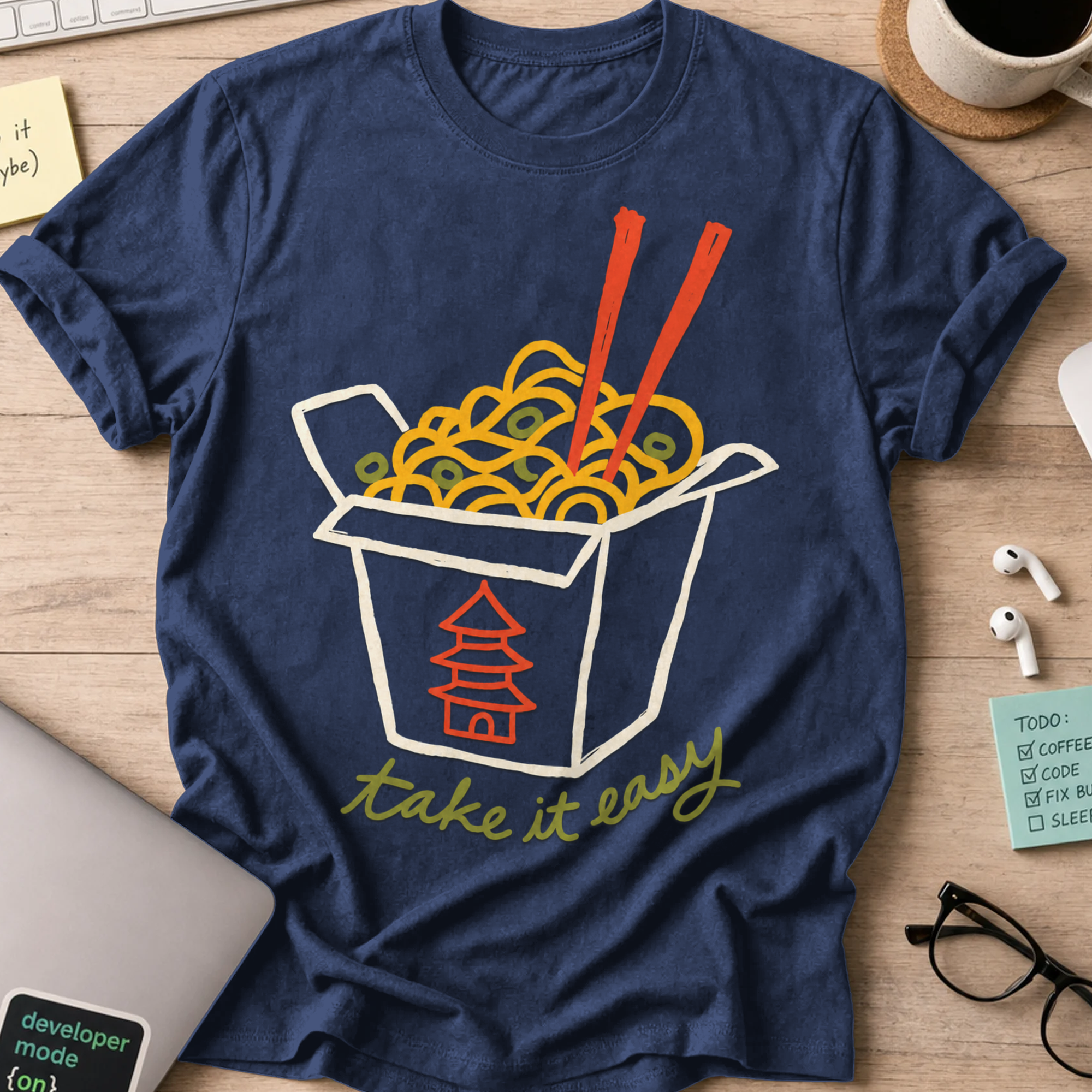 Take It Easy Shirt - Navy mockup