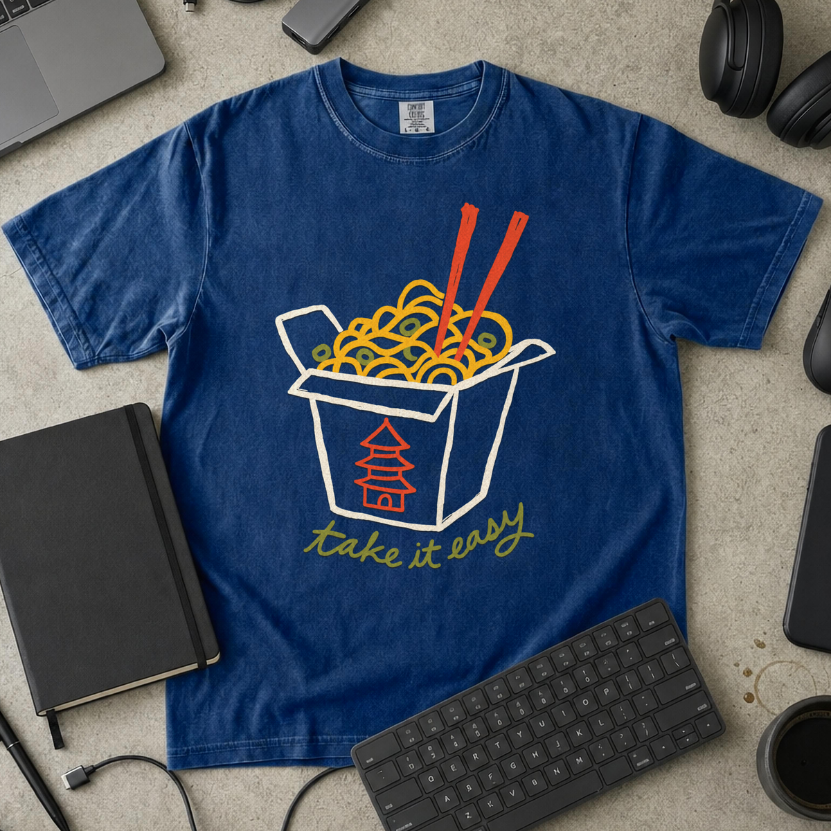 Take It Easy Premium Shirt - True Navy mockup