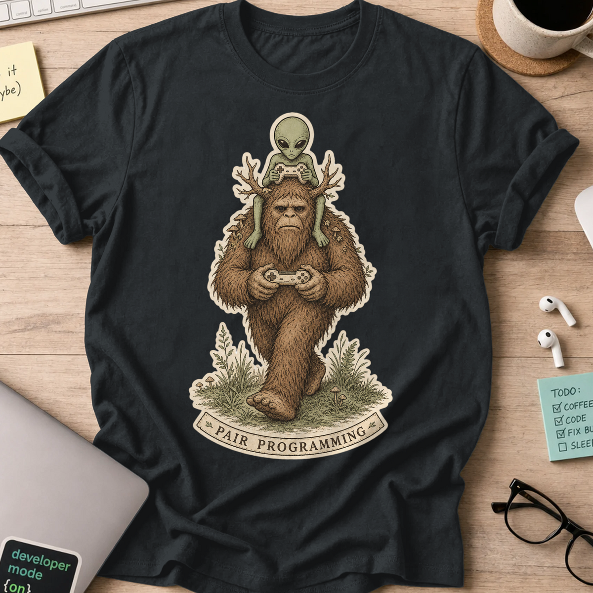 Pair Programming Shirt - Black mockup