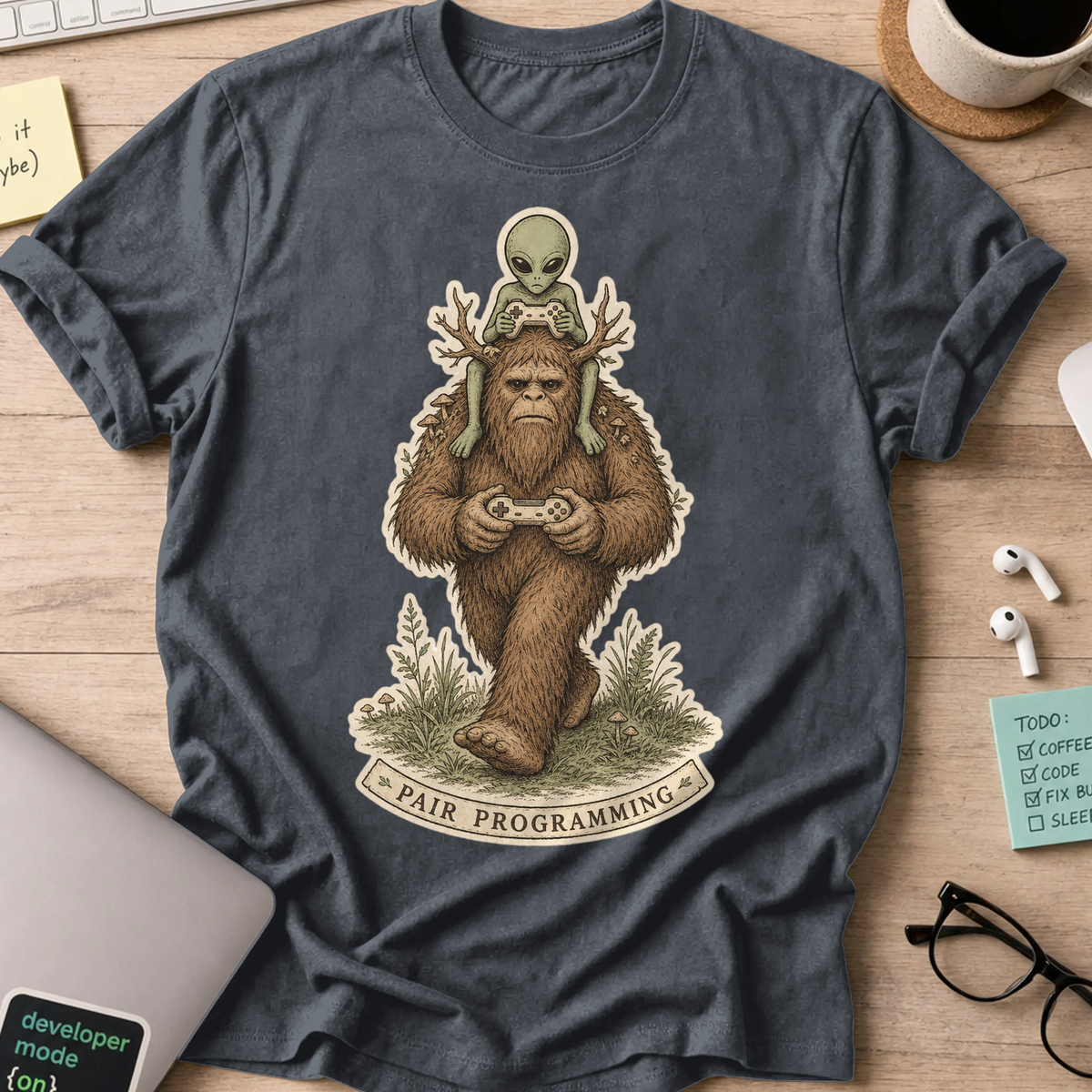 Pair Programming Shirt - Dark Heather mockup