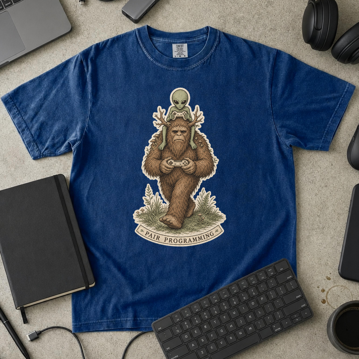Pair Programming Premium Shirt - True Navy mockup
