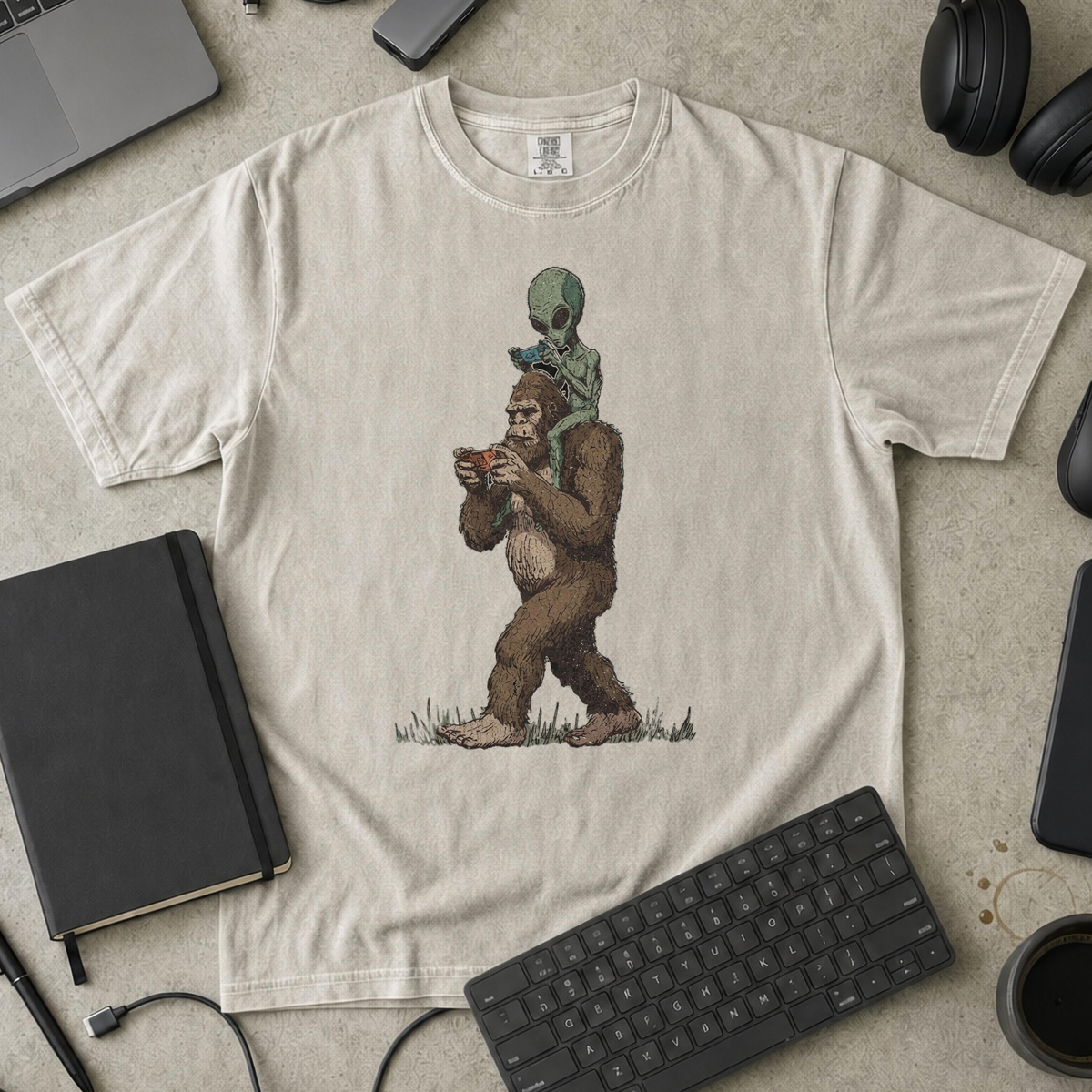 Bigfoot Encounter Premium Shirt - Ivory mockup
