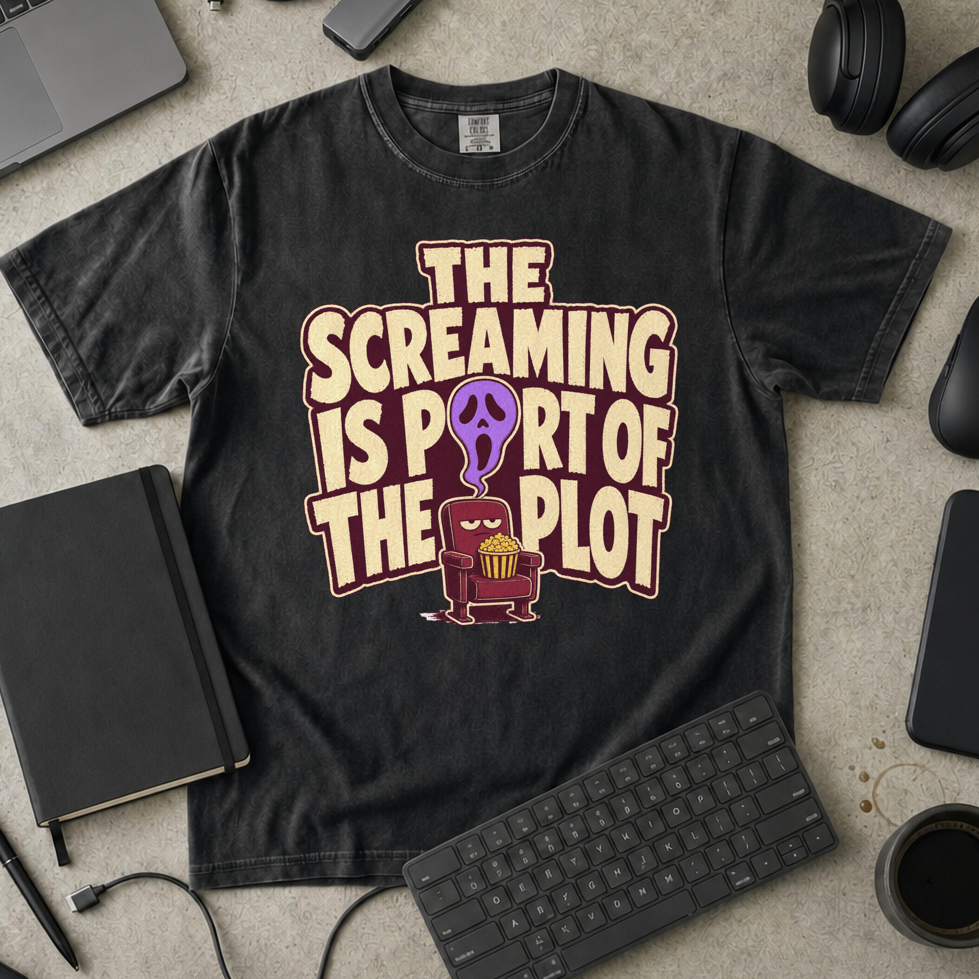 The Screaming Is Part of the Plot Premium Shirt - Black mockup
