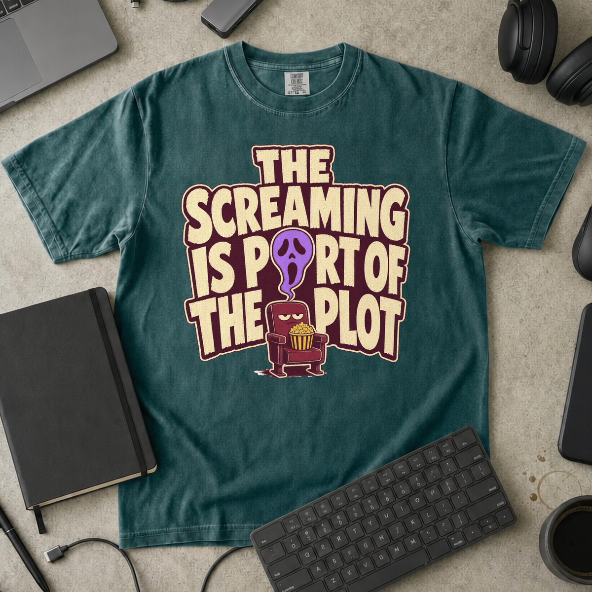 The Screaming Is Part of the Plot Premium Shirt - Blue Spruce mockup