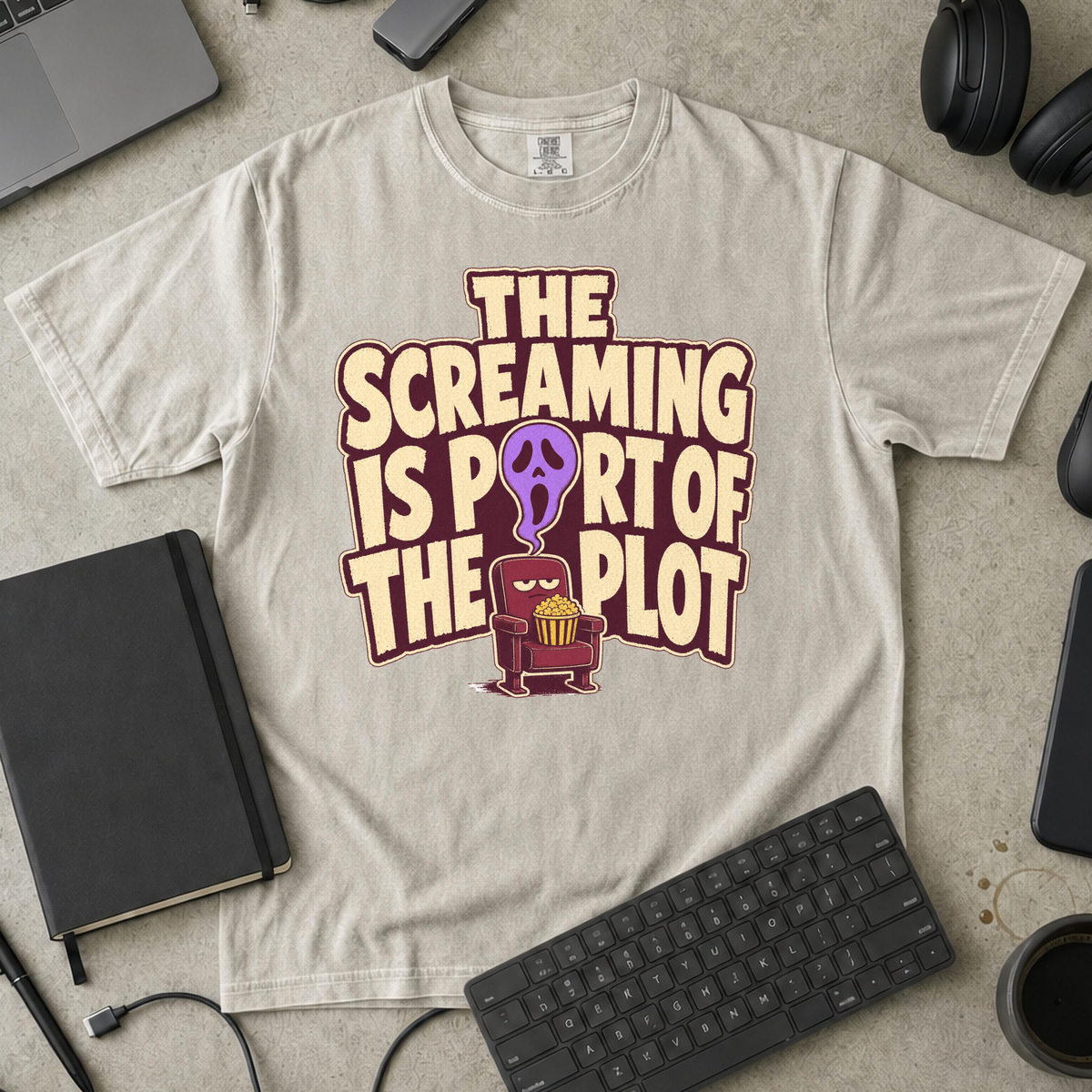 The Screaming Is Part of the Plot Premium Shirt - Ivory mockup