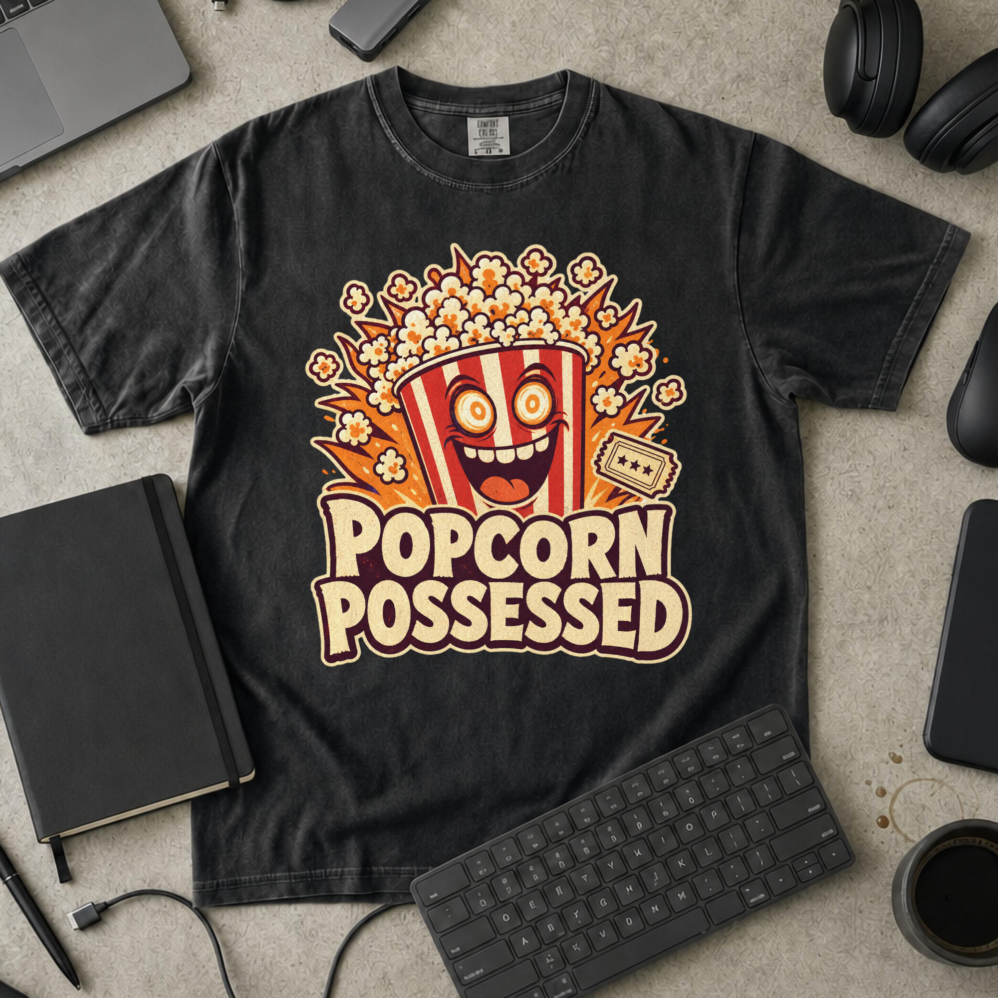 Popcorn Possessed Premium Shirt - Black mockup
