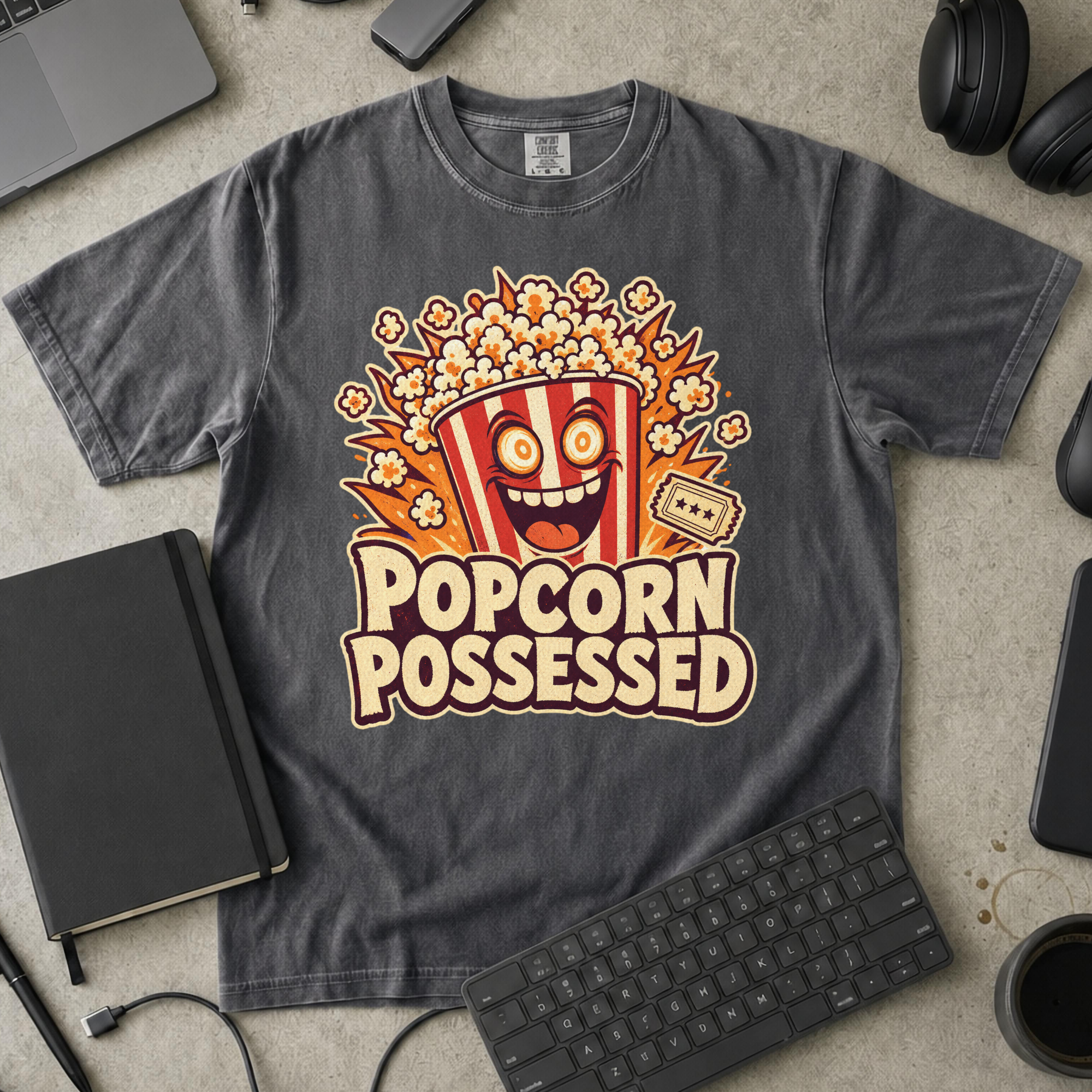 Popcorn Possessed Premium Shirt - Pepper mockup