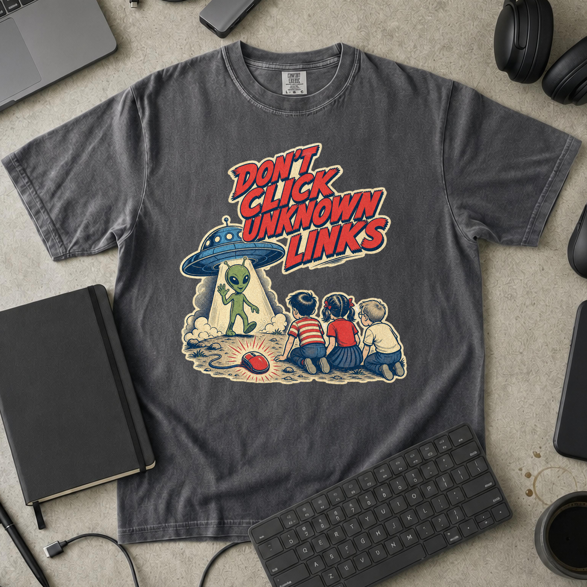 Don’t Click Unknown Links Premium Shirt - Pepper mockup