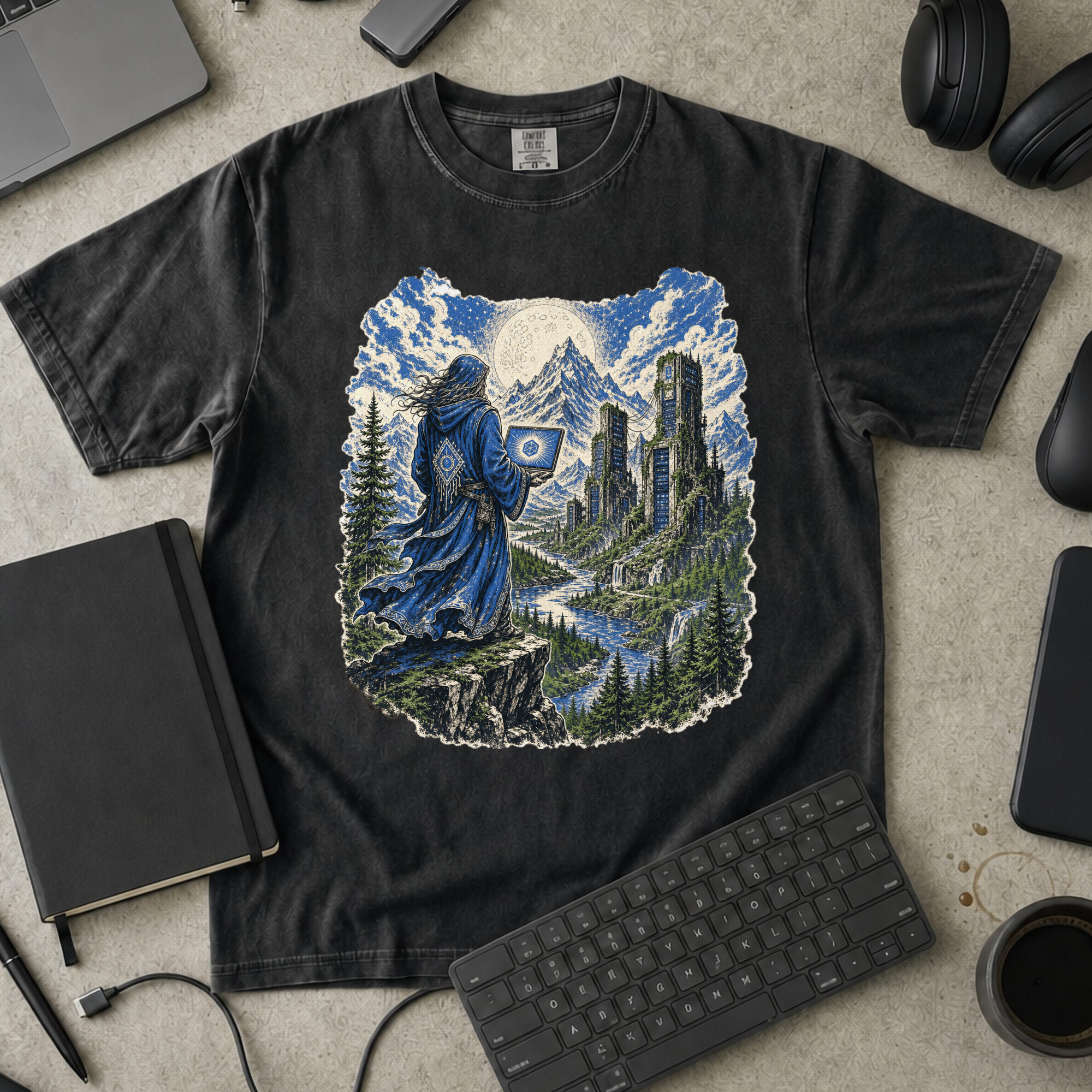 Wizard’s Terminal Premium Shirt - Black mockup
