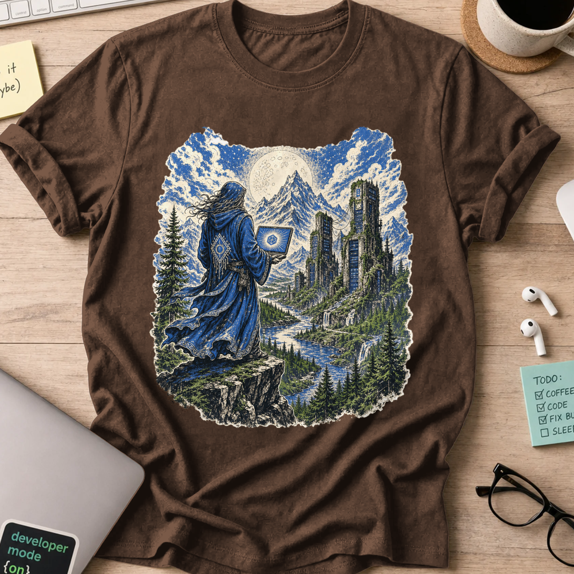 Wizard’s Terminal Shirt - Dark Chocolate mockup