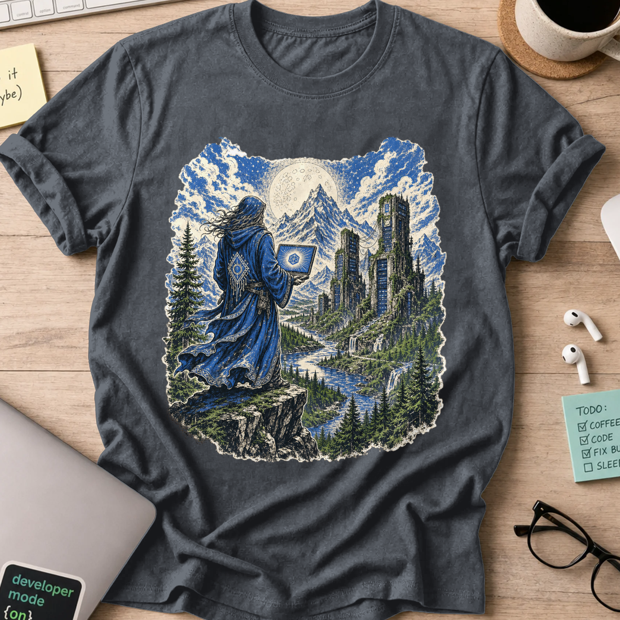 Wizard’s Terminal Shirt - Dark Heather mockup