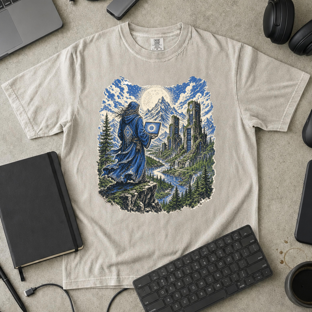 Wizard’s Terminal Premium Shirt - Ivory mockup