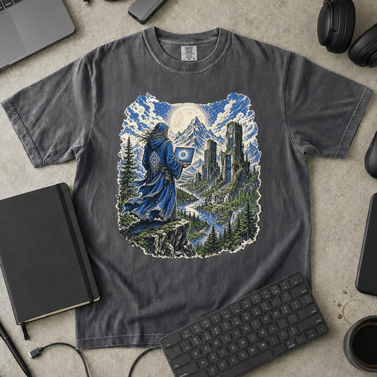 Wizard’s Terminal Premium Shirt - Pepper mockup