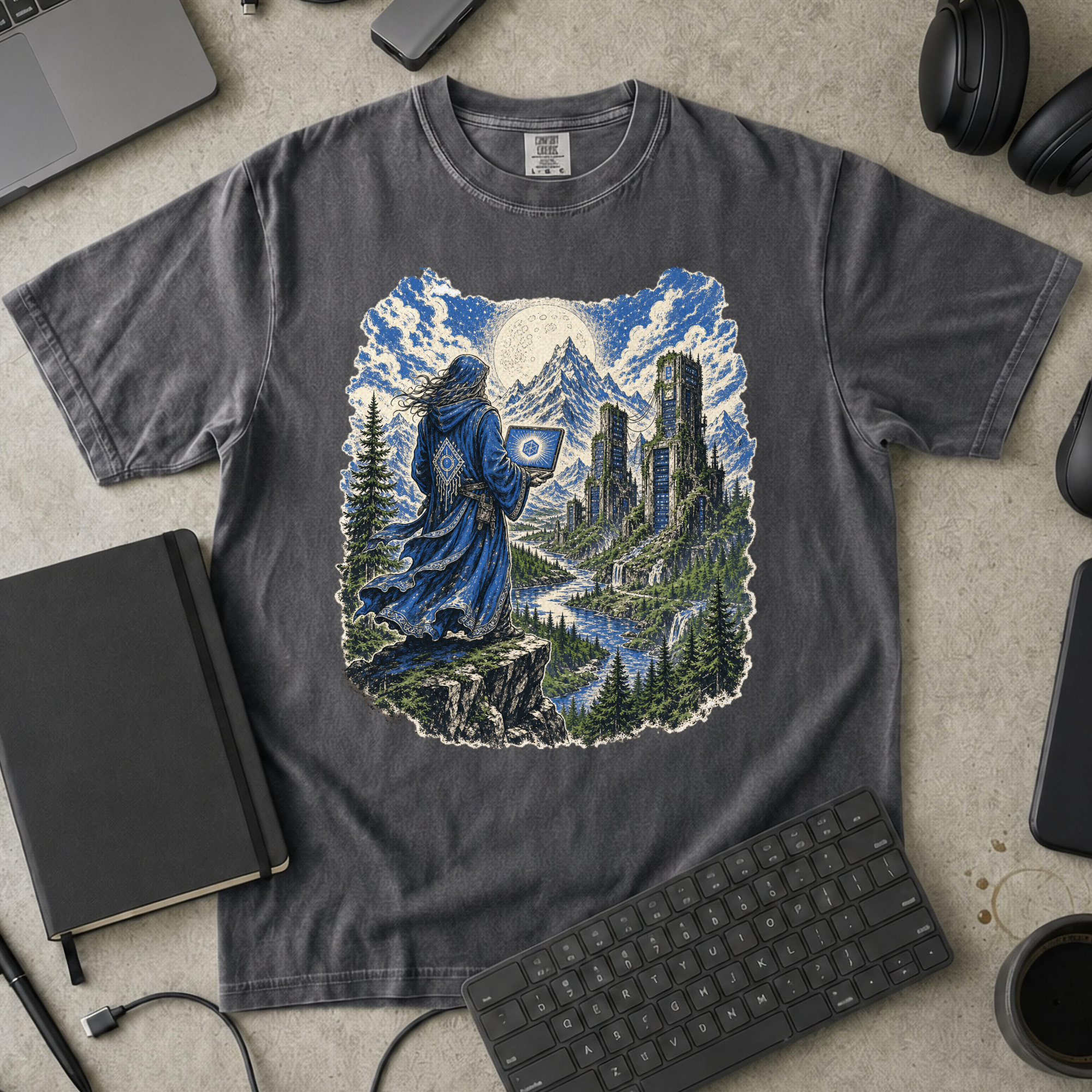 Wizard’s Terminal Premium Shirt - Pepper mockup