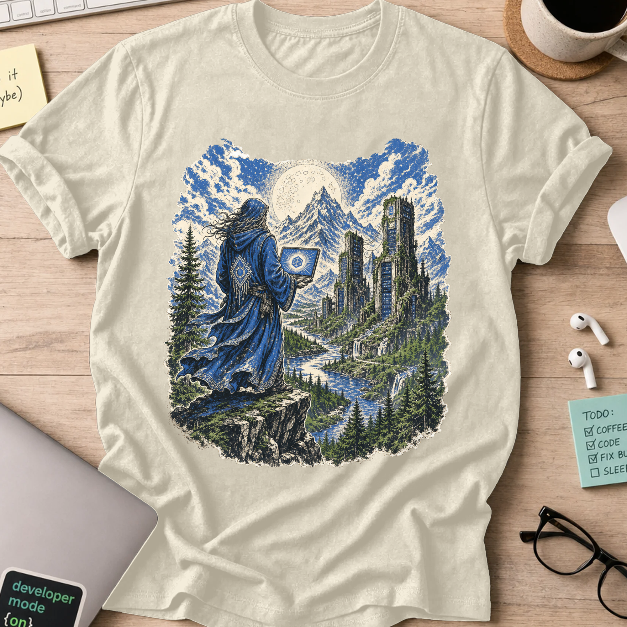 Wizard’s Terminal Shirt - Natural mockup