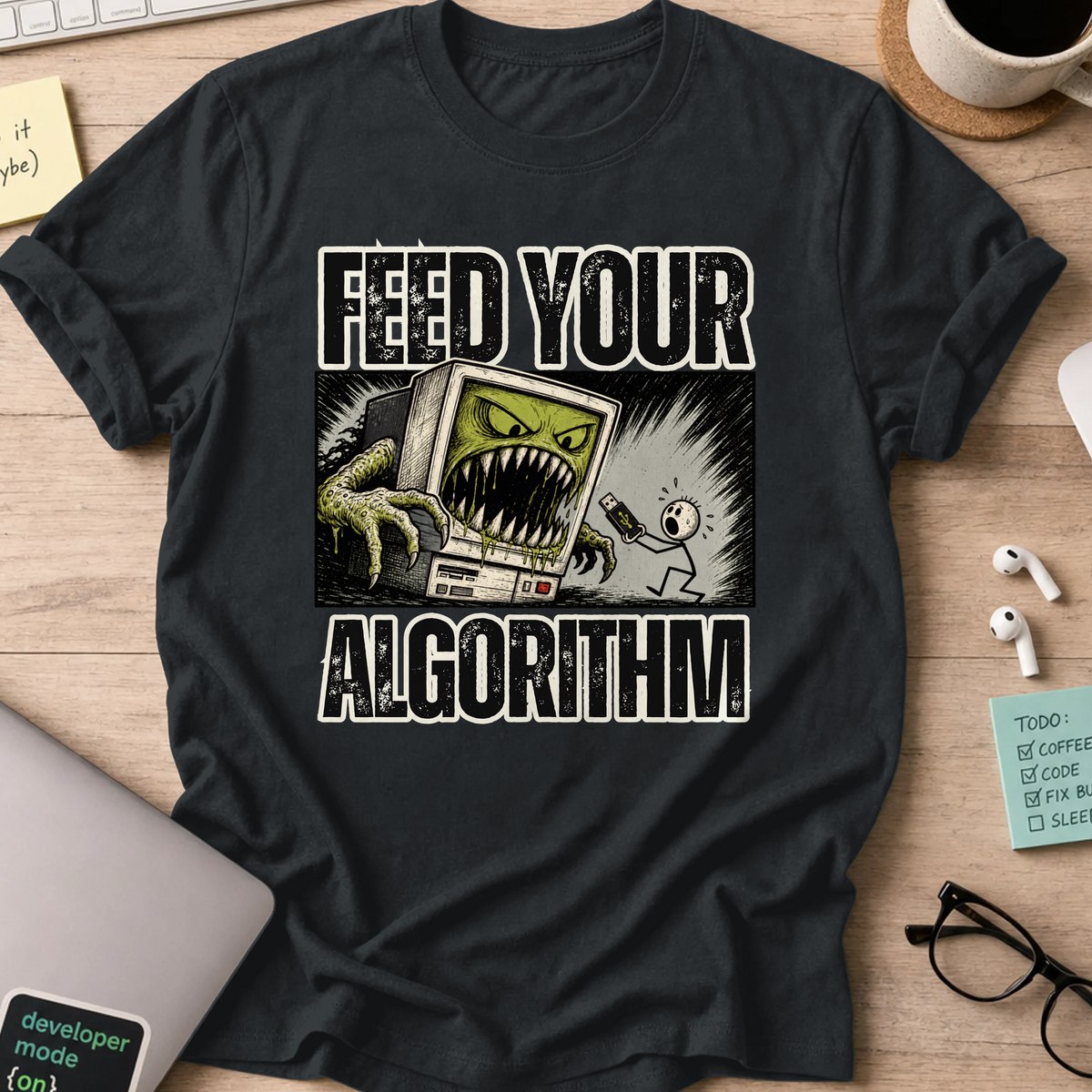 Feed Your Algorithm Shirt - Black mockup