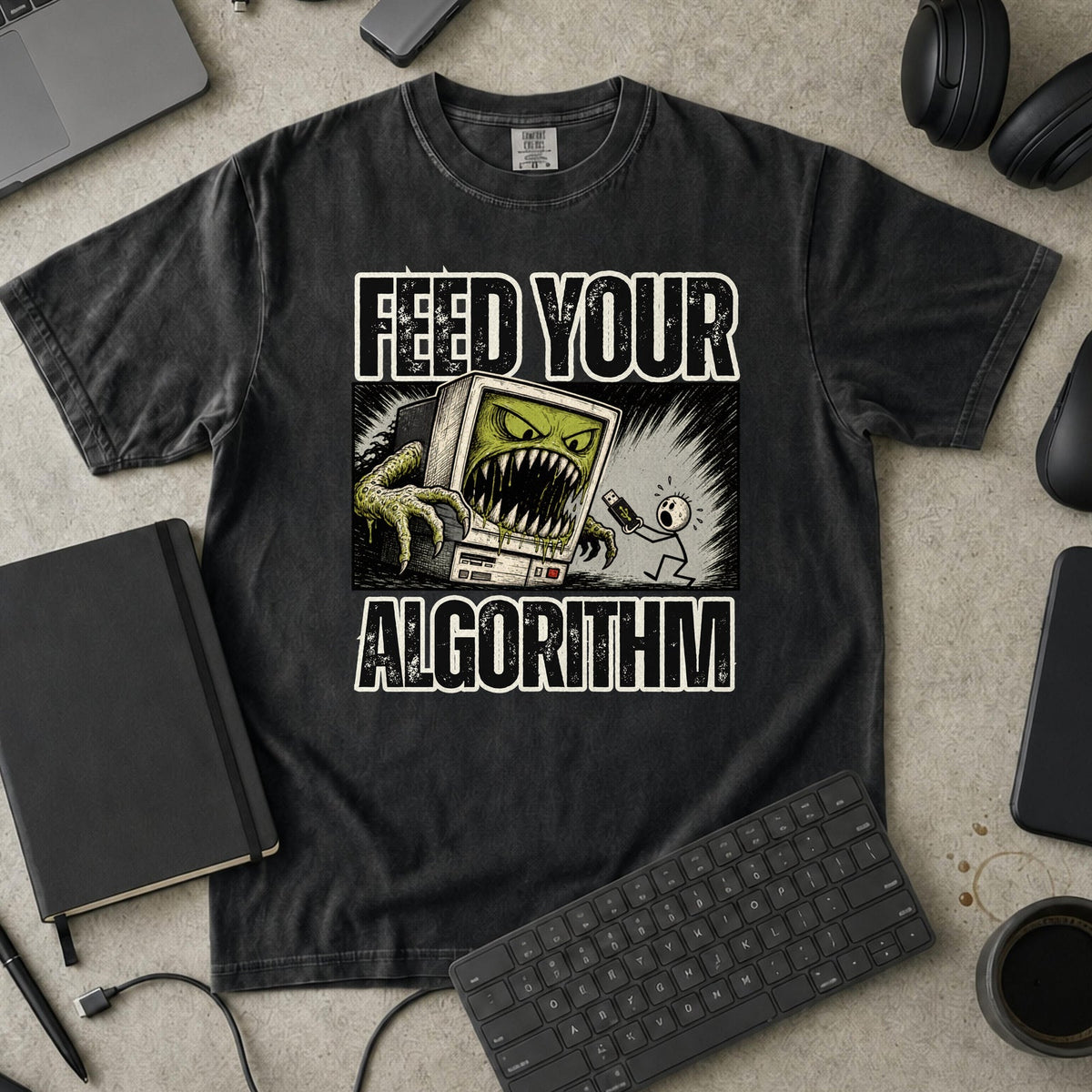 Feed Your Algorithm Premium Shirt - Black mockup