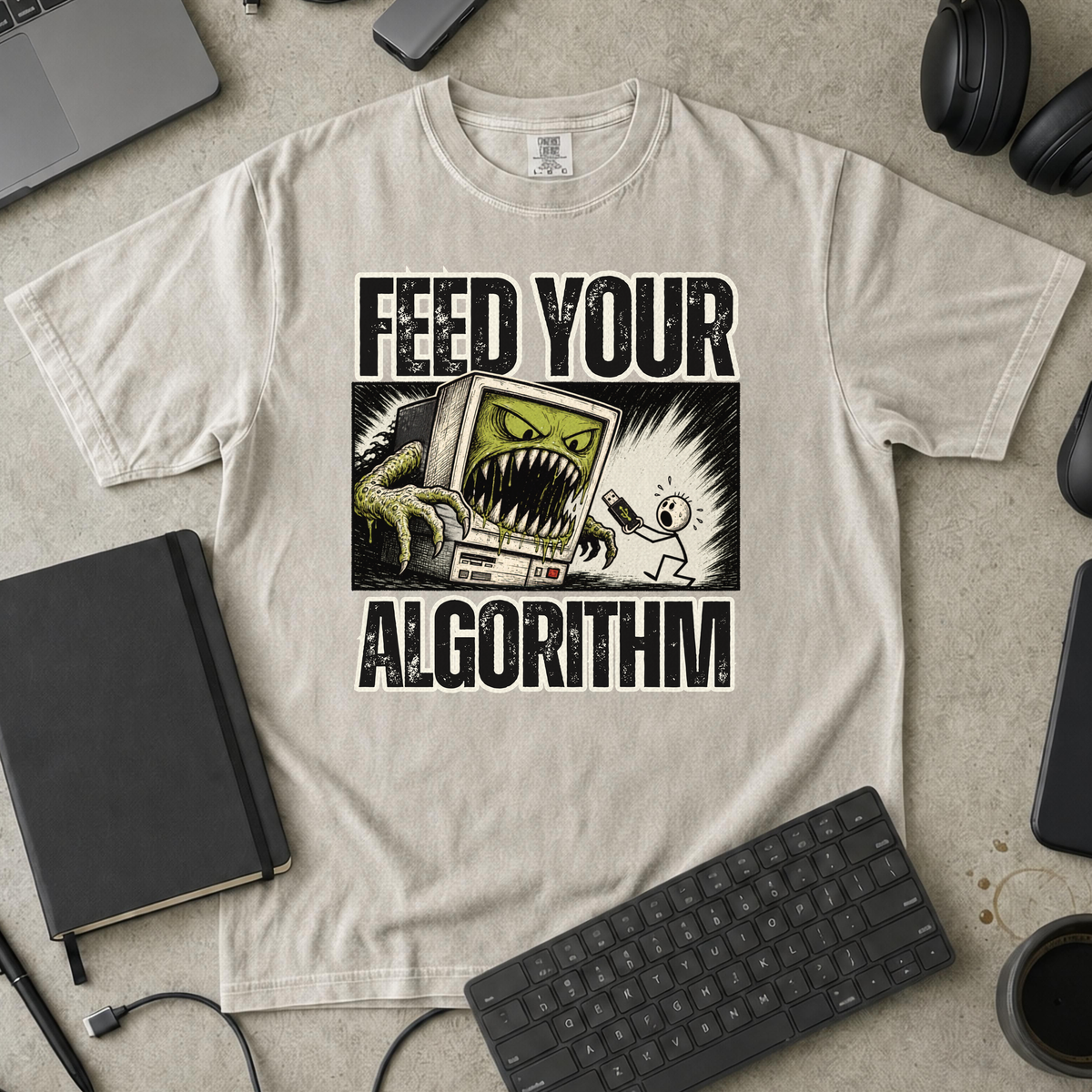 Feed Your Algorithm Premium Shirt - Ivory mockup