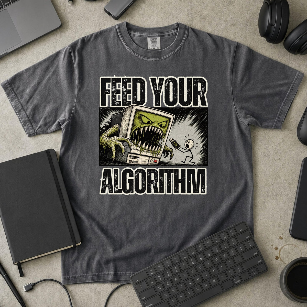 Feed Your Algorithm Premium Shirt - Pepper mockup