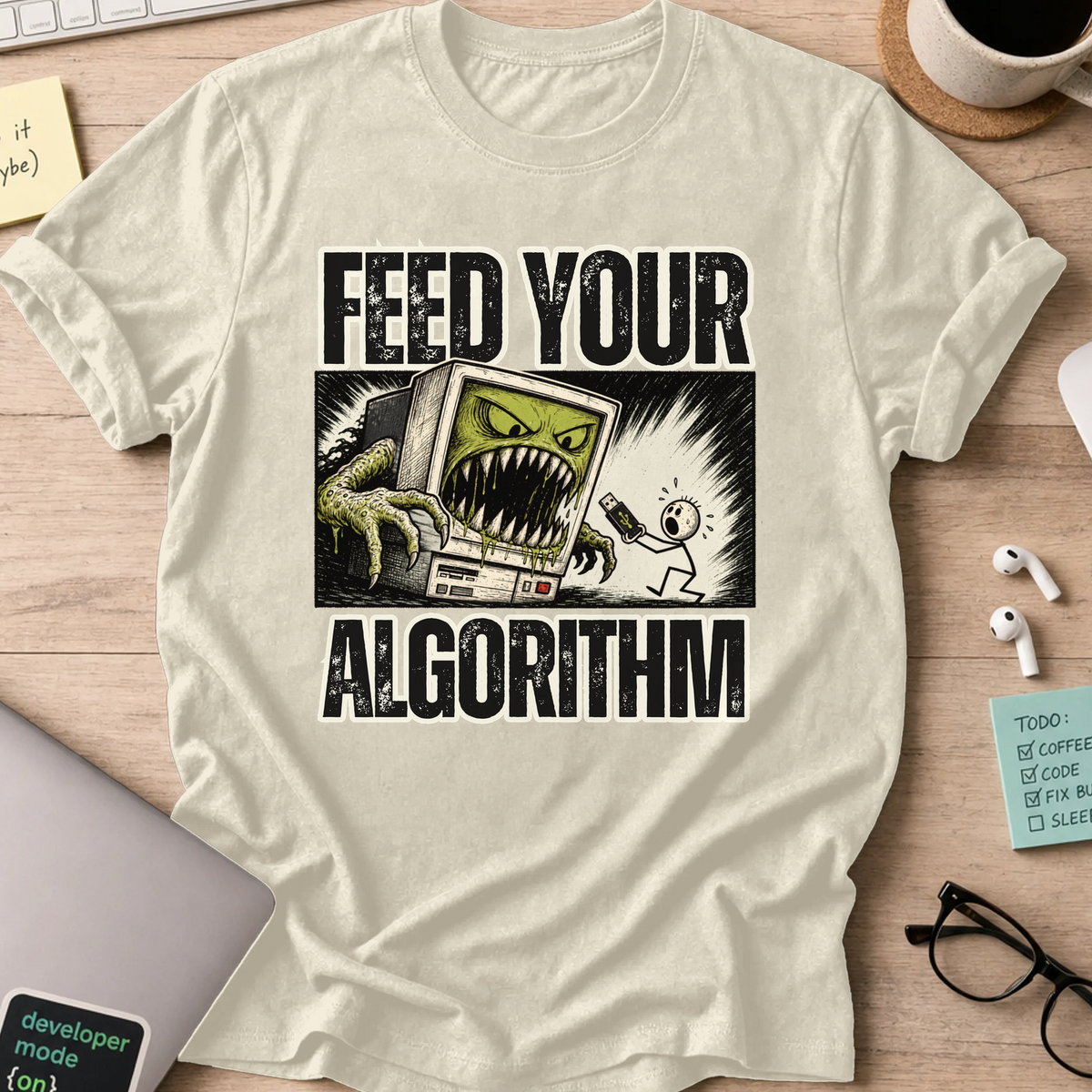 Feed Your Algorithm Shirt - Natural mockup