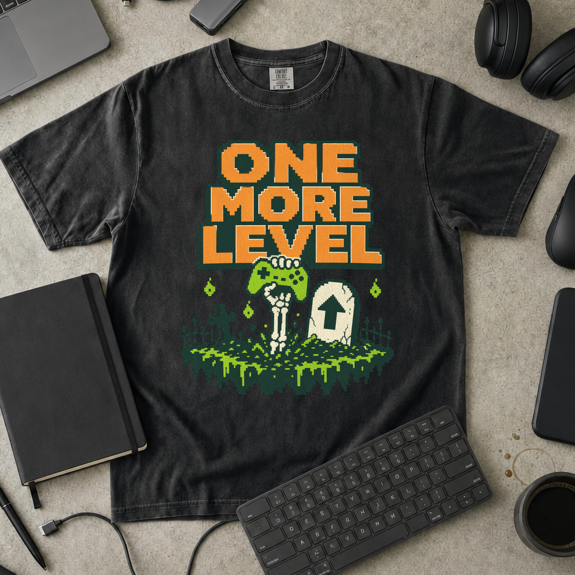 One More Level Premium Shirt - Black mockup