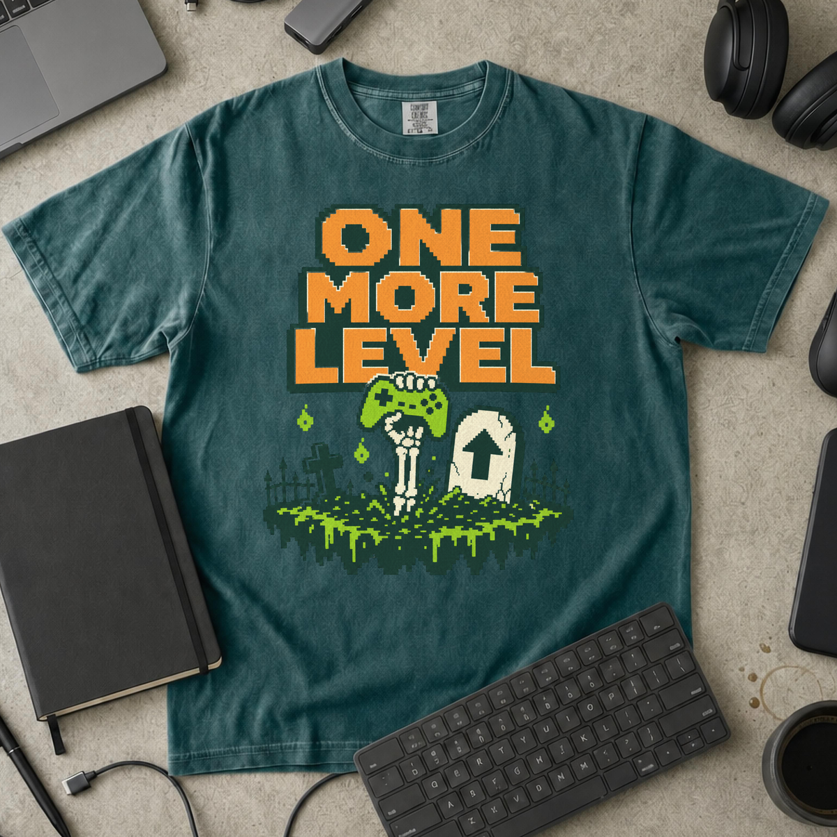 One More Level Premium Shirt - Blue Spruce mockup