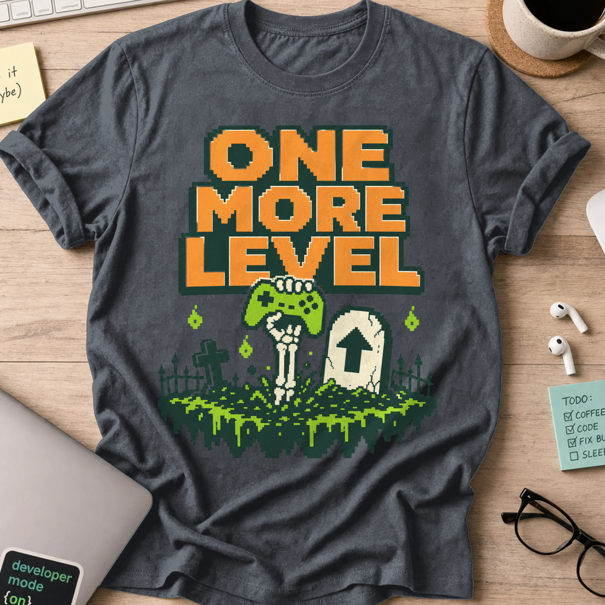 One More Level Shirt - Dark Heather mockup