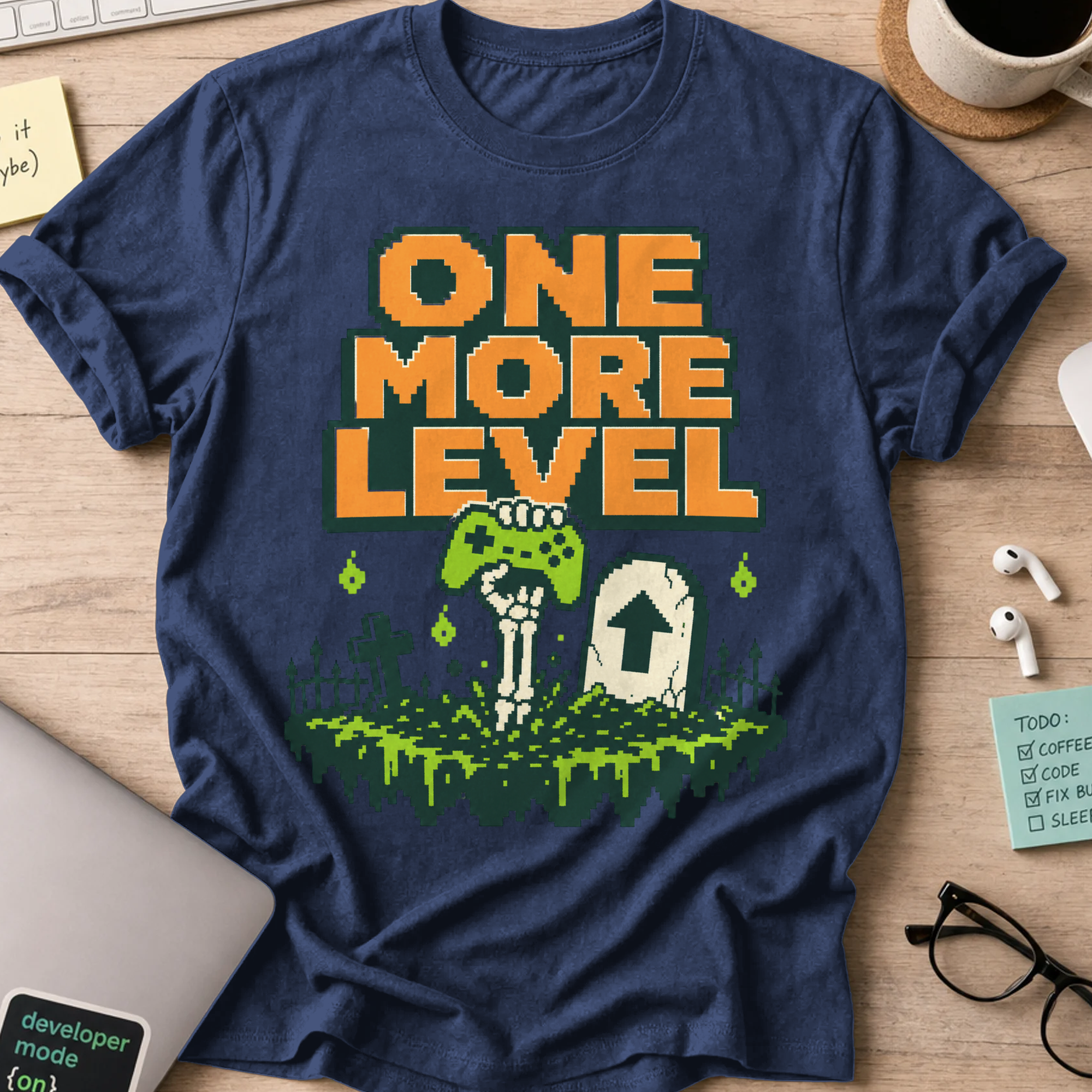 One More Level Shirt - Navy mockup