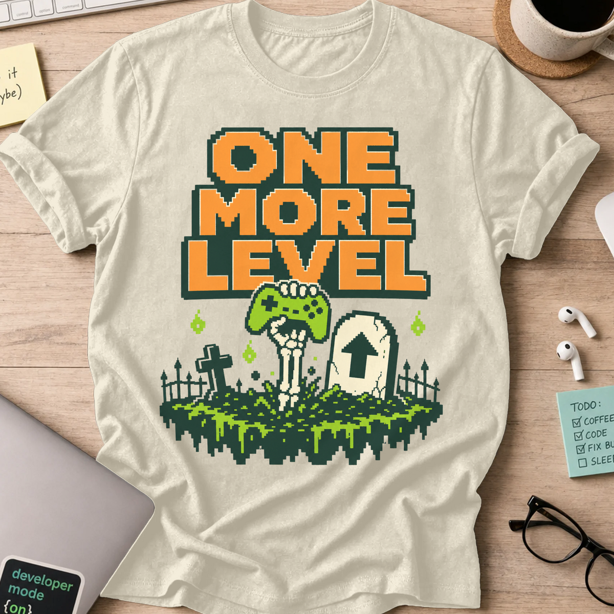 One More Level Shirt - Natural mockup