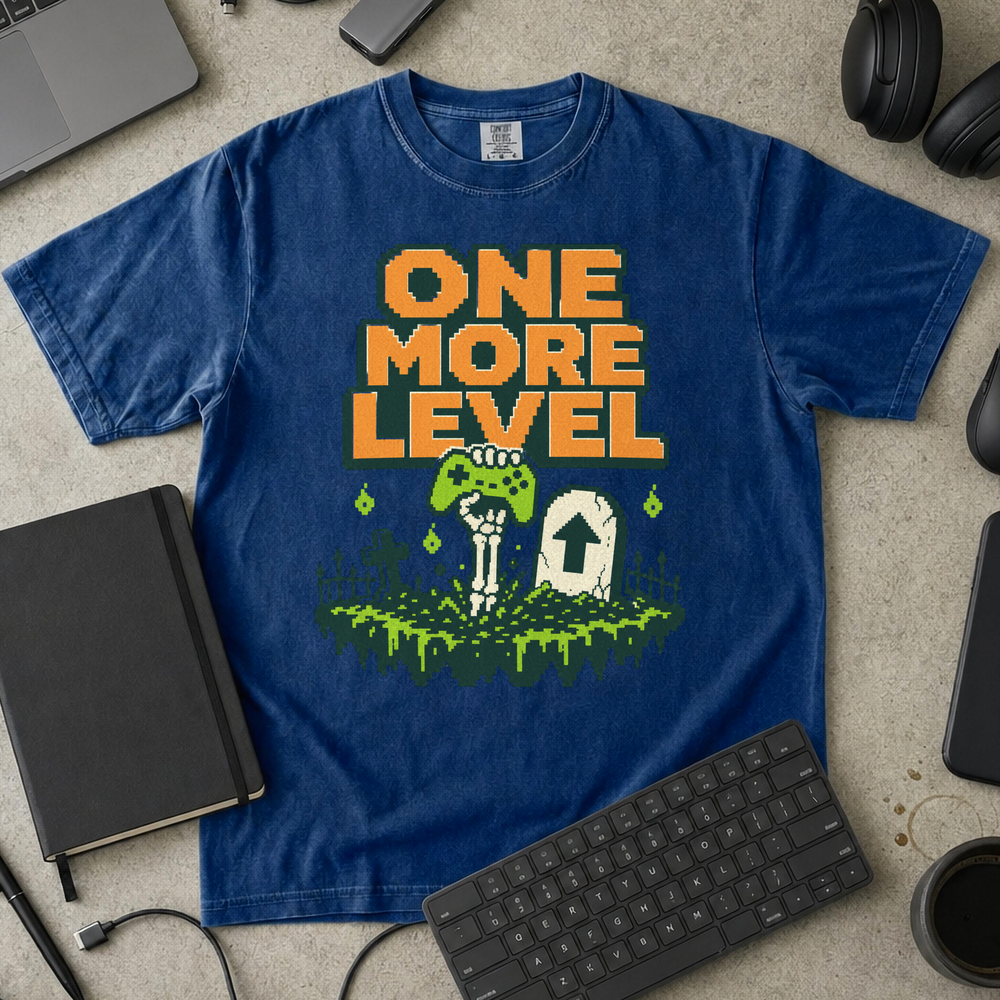 One More Level Premium Shirt - True Navy mockup
