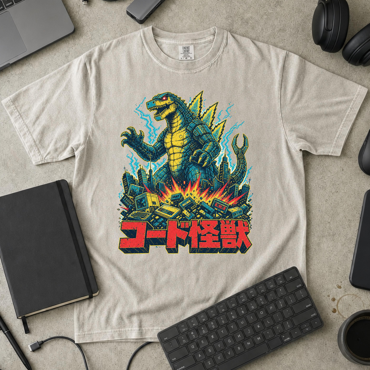 Kaiju Tech Monster Premium Shirt - Ivory mockup