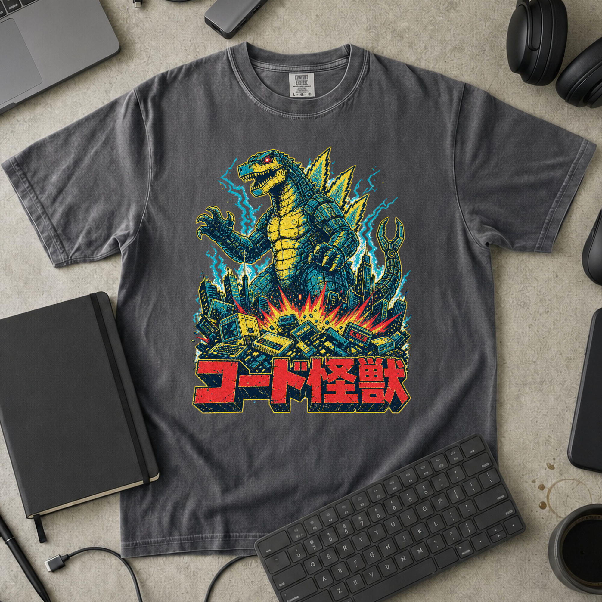 Kaiju Tech Monster Premium Shirt - Pepper mockup