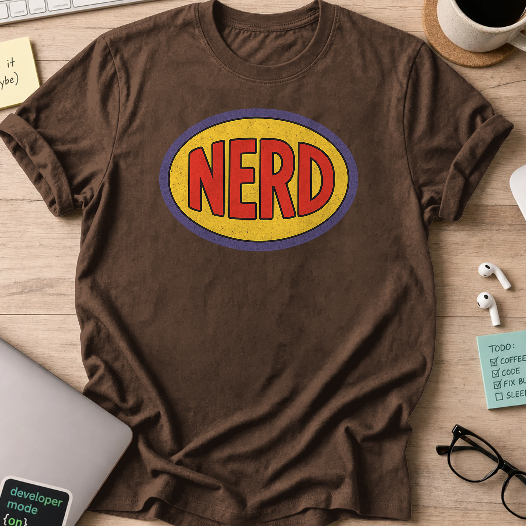 nerd patch shirt - Dark Chocolate