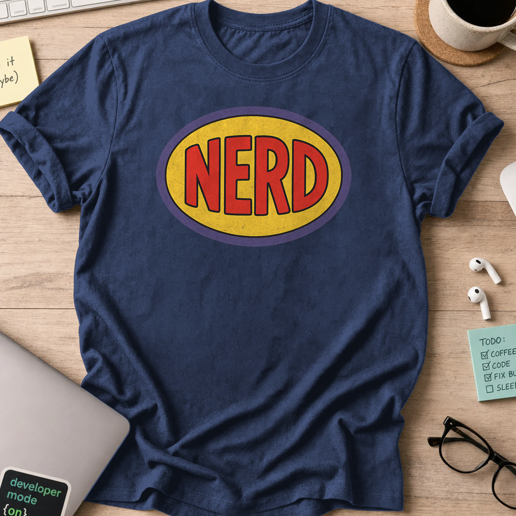 nerd patch shirt - Navy