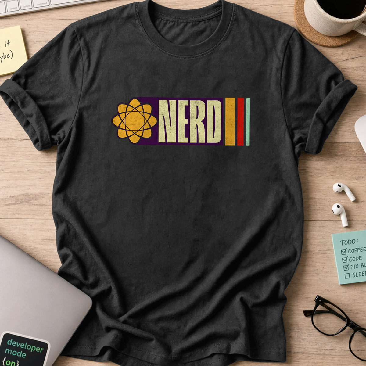 nerd tech grudge shirt - Black