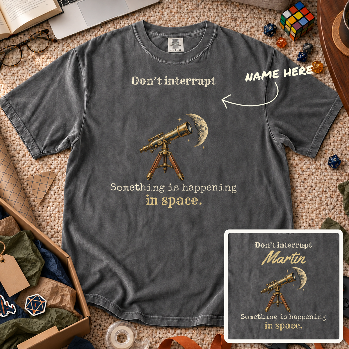 Something Is Happening in Space Custom Shirt — personalized Pepper Comfort Colors 1717