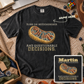 Mitochondria and Questionable Decisions Custom Shirt — personalized Black Comfort Colors 1717