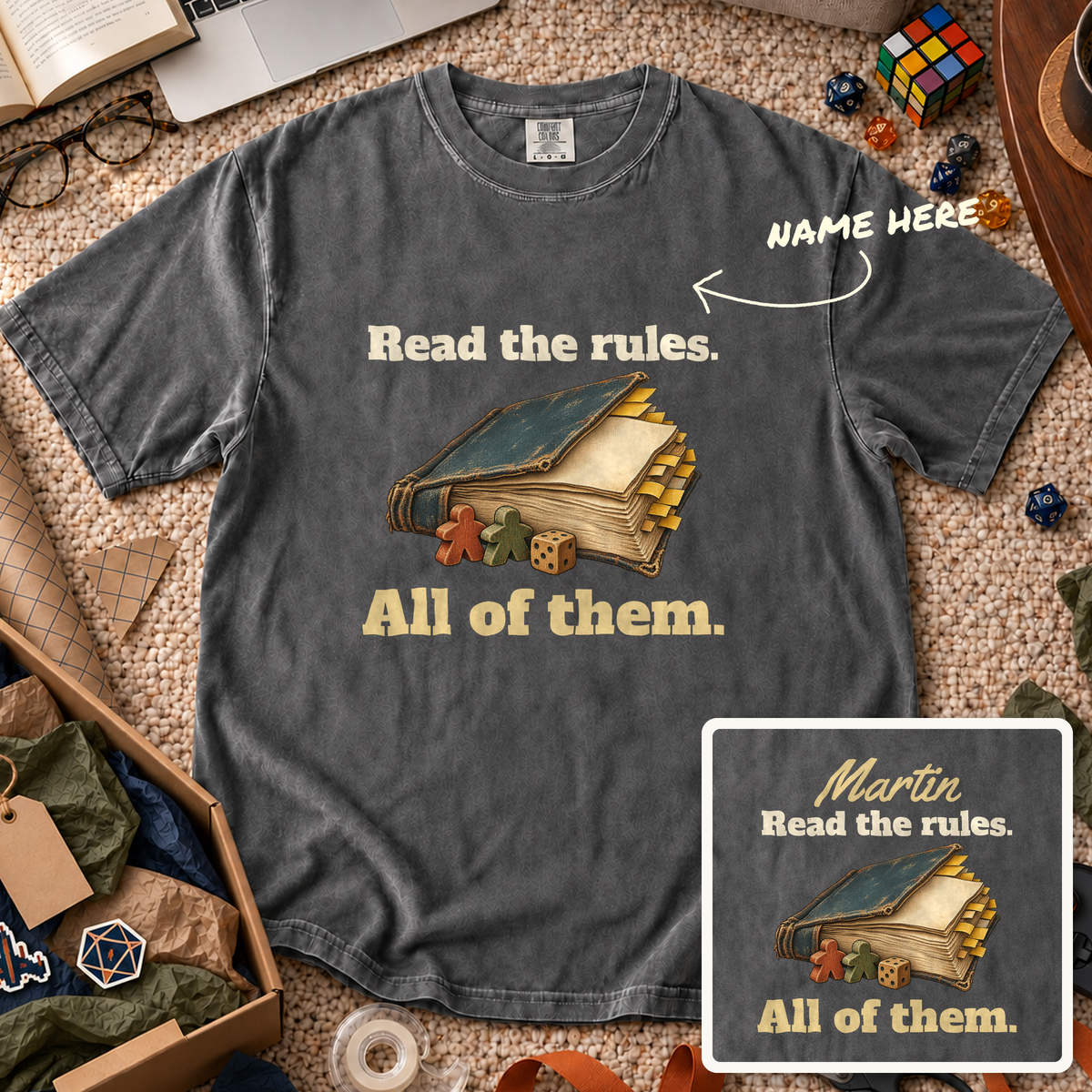 Read All the Rules Custom Shirt — personalized Pepper Comfort Colors 1717