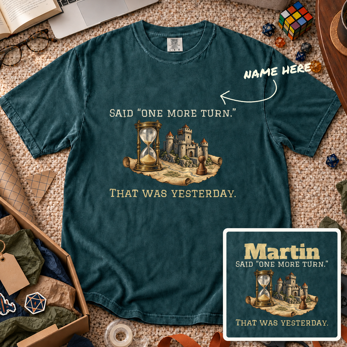 One More Turn Custom Shirt — personalized Blue Spruce Comfort Colors 1717