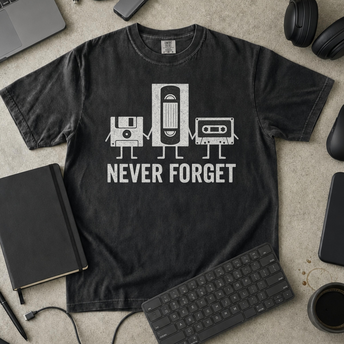 never forget Premium Shirt — black Premium Shirt mock-up