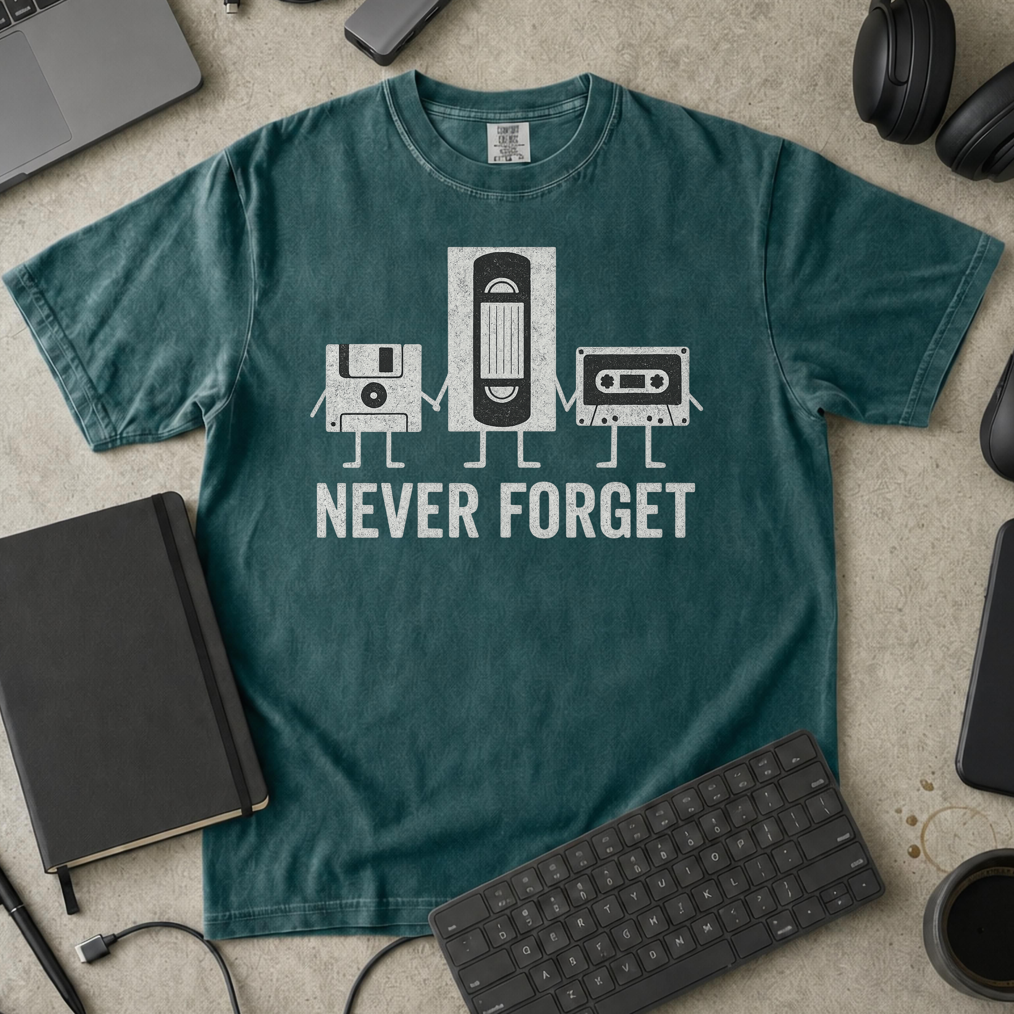 never forget Premium Shirt — blue spruce Premium Shirt mock-up